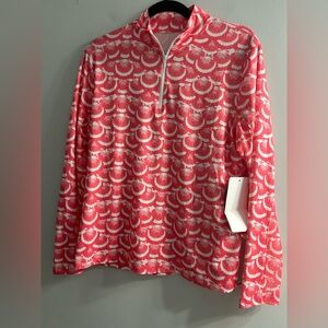 NWT Gottex Coral Seashell Tennis/Golf/Pickleball Top 1/4 zip